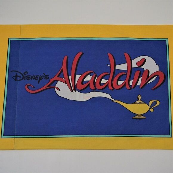Vintage 90s Disney Aladdin Standard Pillow Case Made In USA - Picture 4 of 8